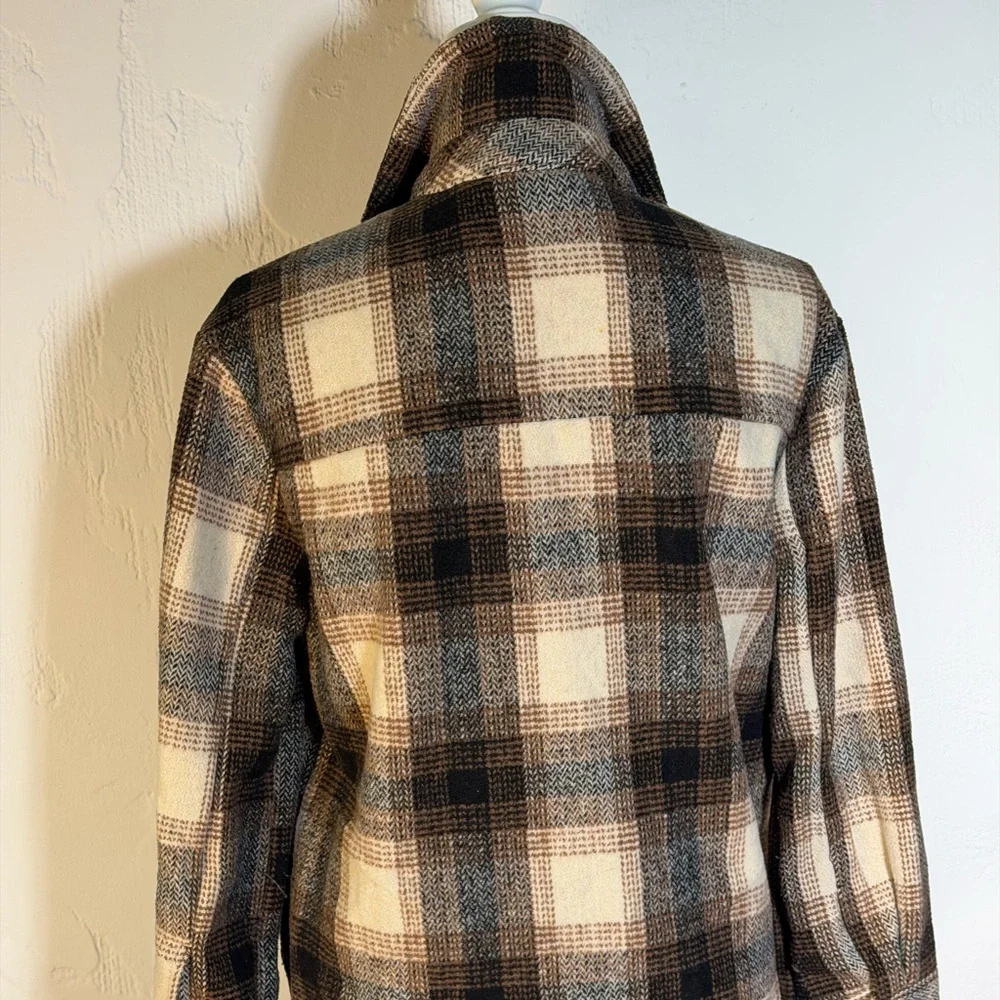 Miss Selfie Plaid Shacket / Jacket - Brown and Cream
